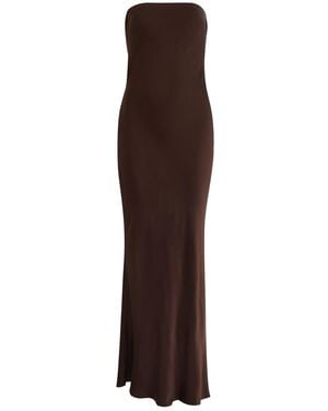 Bec & Bridge Moon Dance Strapless Satin Maxi Dress - Brown