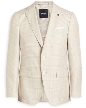 BOSS Hutson Hounds Tooth Wool-Blend Blazer - Natural
