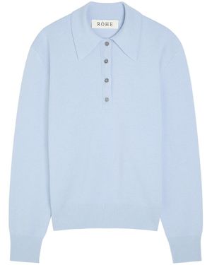 Rohe Compact Wool And Cashmere-Blend Polo Top - Blue