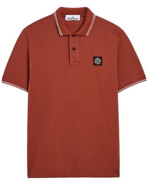 Stone Island Piqué Cotton Polo Shirt - Red