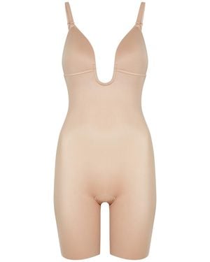 Spanx Suit Your Fancy Open-bust Mid-thigh Bodysuit - Natural