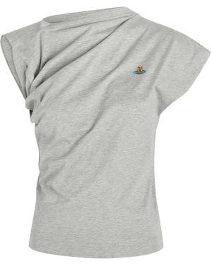 Vivienne Westwood Hebo Asymmetric Cotton T-Shirt - Grey