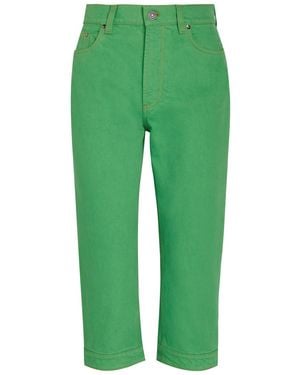 Versace Slim-Leg Capri Jeans - Green