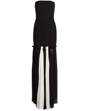 Nensi Dojaka Colour-Blocked Stretch-Crepe Maxi Dress - Black