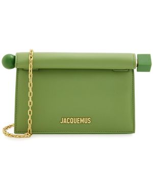 Jacquemus La Petite Pochette Rond Leather Clutch - Green