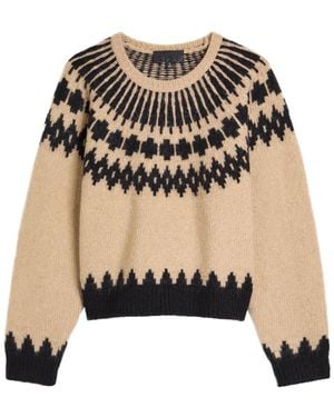 Nili Lotan Alena Fair Isle Alpaca-Blend Jumper - Black