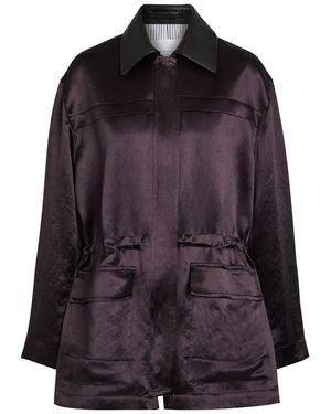 Maria McManus Drawstring Satin Parka - Black