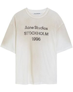 Acne Studios Logo-Printed Cotton-Blend T-Shirt - White