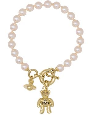 Vivienne Westwood Ruby Teddy Pearl Bracelet - Metallic