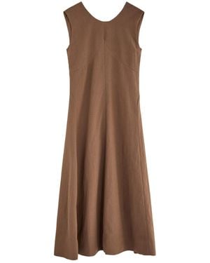 Skall Studio Antonia Linen-Blend Midi Dress - Brown
