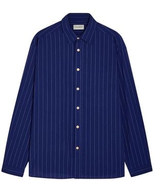 Oliver Spencer Atlanta Striped Stretch-Cotton Shirt - Blue