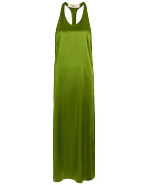 SKIIM Racer-Back Silk Maxi Dress - Green