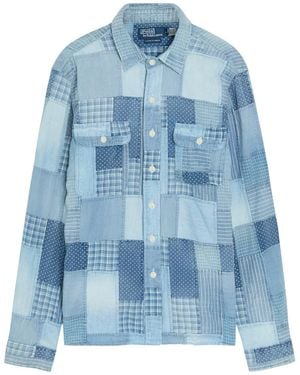 Polo Ralph Lauren Patchwork Design Cotton Shirt - Blue