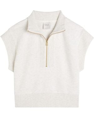 Varley Kelly Half Zip Stretch-Jersey Top - White