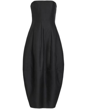 KHAITE Stela Sculpted Wool-Blend Midi Dress - Black