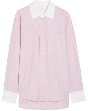 Mother The Room Frenchie Striped Cotton Shirt - Pink