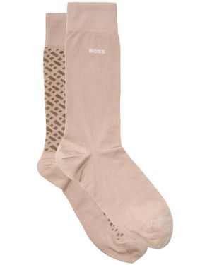 BOSS Cotton-Blend Socks - Natural