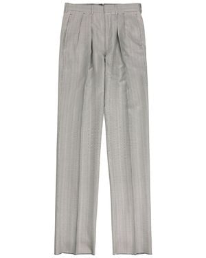 Tom Ford Herringbone Tapered-Leg Silk Pants - Gray