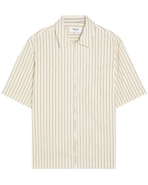 Wax London Sears Striped Seersucker Shirt - White