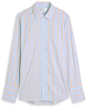 Victoria Beckham Striped Cotton Shirt - Blue