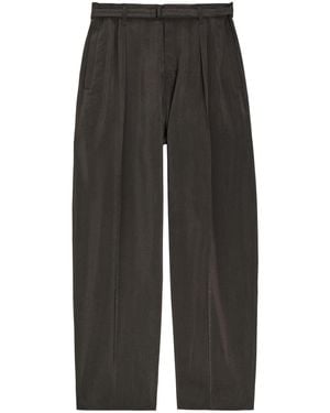 Lemaire Belted Silk-Blend Pants - Gray