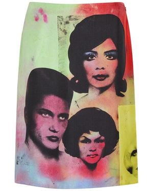 Versace Printed Silk Midi Skirt - Multicolour