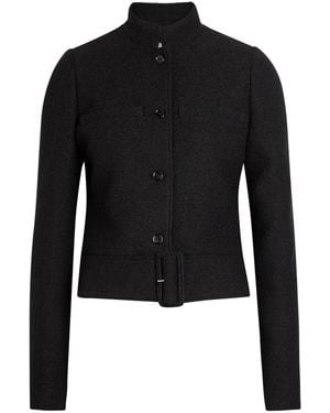 Courreges Belted Tweed Jacket - Black
