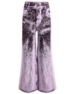 Ph5 Zahra Jean-Effect Knitted Trousers - Purple