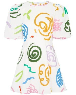 Olivia Rubin Ria Printed Cotton Mini Dress - White