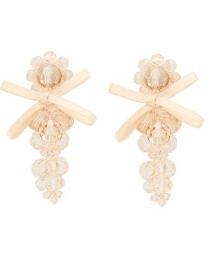 Simone Rocha Petite Bow Crystal-Embellished Earrings - White