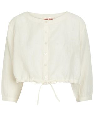 Emporio Sirenuse New Jinny Cropped Linen Top - White
