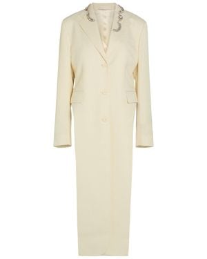 Simone Rocha Crystal-Embellished Cut-Out Woven Tailcoat - Natural