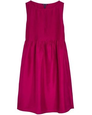 Eileen Fisher Pintucked Silk Midi Dress - Purple