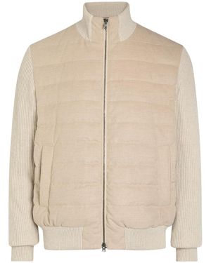 Herno Padded Ribbed-Knit Jacket - Natural