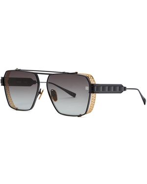 Balmain Premier Aviator-Style Sunglasses - Black