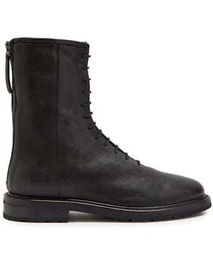 LEGRES Grained Leather Ankle Boots - Black