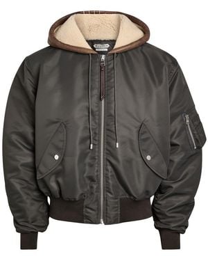 JW Anderson Quilted Hooded Nylon Bomber Jacket - Grey