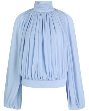 Stella McCartney Backless Silk-Georgette Blouse - Blue