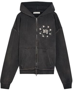 Duke & Dexter Paint Splatter Print Cotton Sweatshirt - Black