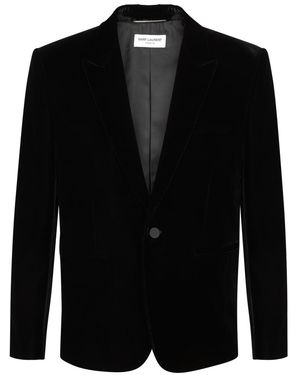 Saint Laurent Single-breasted Velvet Blazer - Black