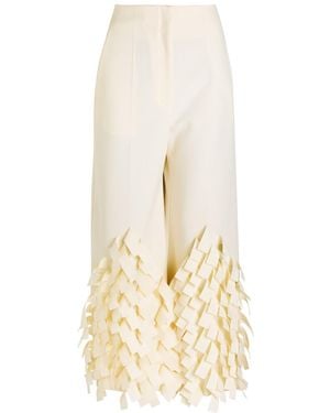 A.W.A.K.E. MODE Laser-Cut Crepe Trousers - Natural