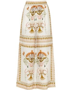Lug Von Siga Madison Printed Linen Pants - Natural