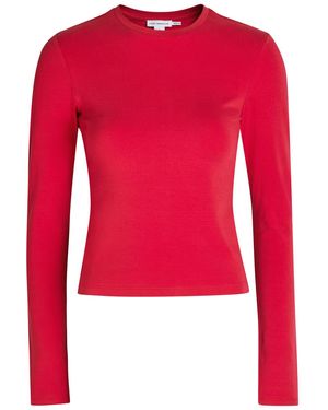 GOOD AMERICAN Stretch-Cotton T-Shirt - Red