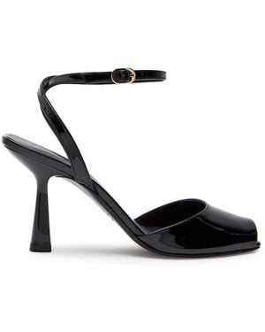 Stuart Weitzman Val 85 Patent Leather Sandals - Black