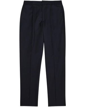 Officine Generale Drew Tapered Wool Trousers - Blue
