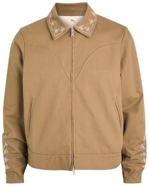 CHERRY LA Charro Embroidered Cotton Jacket - Natural
