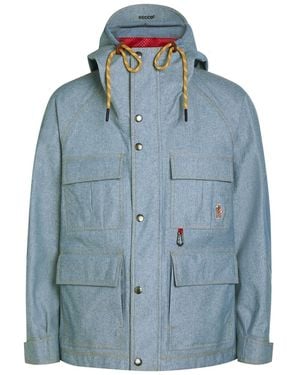Moncler Field Waterproof Hooded Denim Jacket - Blue