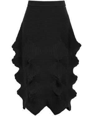 Issey Miyake Sculpted Knit Midi Dress - Black