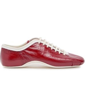 Dries Van Noten Crinkled Leather Trainers - Red