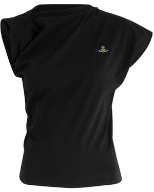 Vivienne Westwood Hebo Asymmetric Cotton T-Shirt - Black